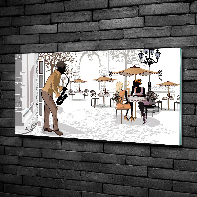 Quadro su vetro Musicista di strada