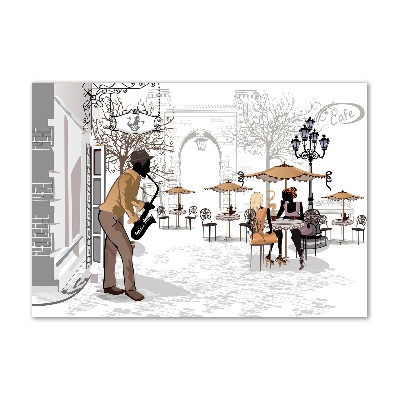 Quadro su vetro Musicista di strada