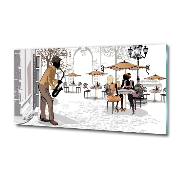 Quadro su vetro Musicista di strada