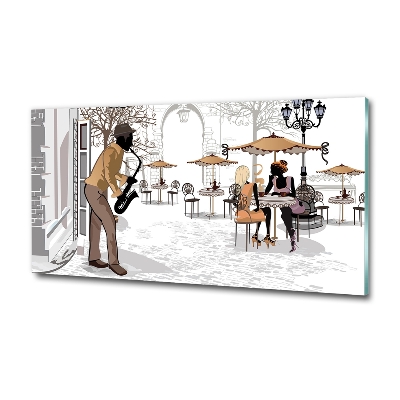 Quadro su vetro Musicista di strada