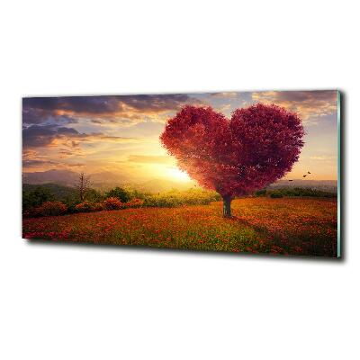 Quadro vetro Cuore di campo dell'albero