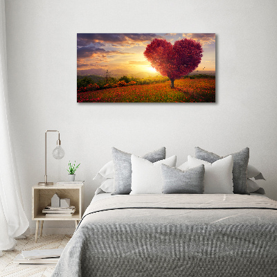 Quadro vetro Cuore di campo dell'albero