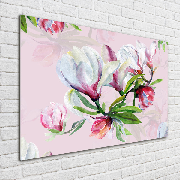 Quadro vetro Fiori di magnolia