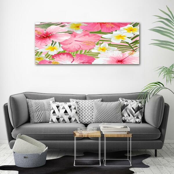 Quadro su vetro Fiori tropicali
