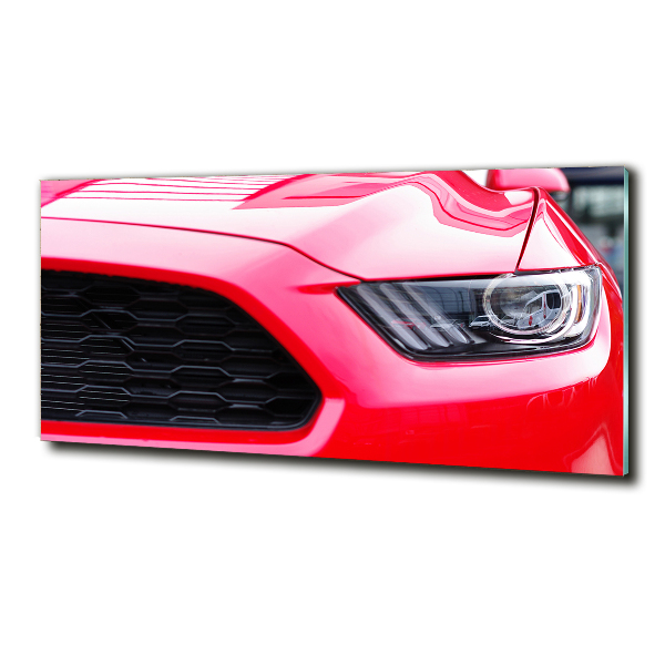 Quadro in verde Mustang rossa