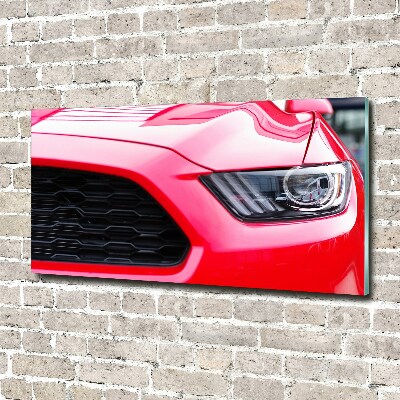 Quadro in verde Mustang rossa
