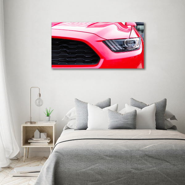 Quadro in verde Mustang rossa