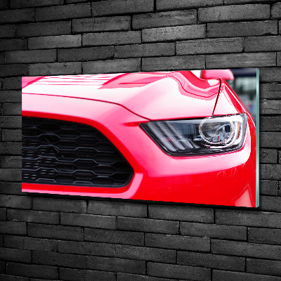 Quadro in verde Mustang rossa