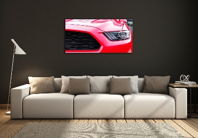 Quadro in verde Mustang rossa