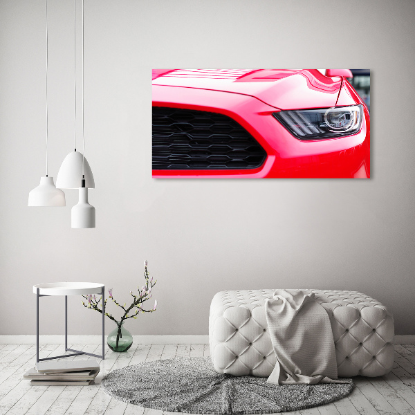 Quadro in verde Mustang rossa