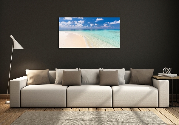 Quadro in vetro Spiaggia alle Maldive