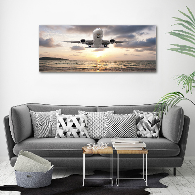 Quadro su vetro Un aereo sopra il mare