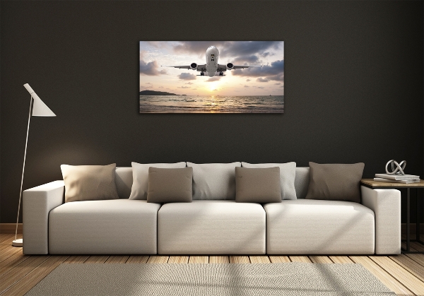 Quadro su vetro Un aereo sopra il mare
