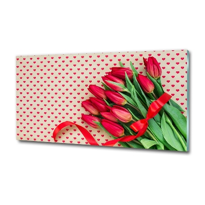 Quadro in verde Tulipani a forma di cuore