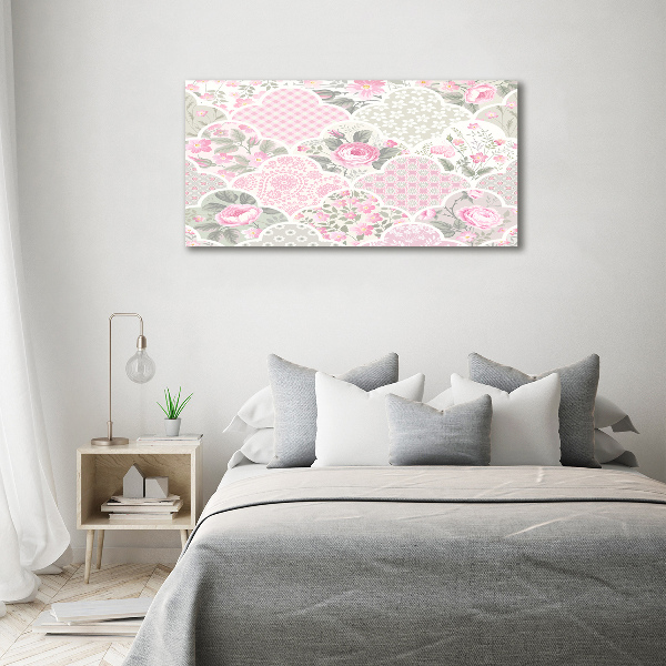 Quadro vetro Rose e ornamenti