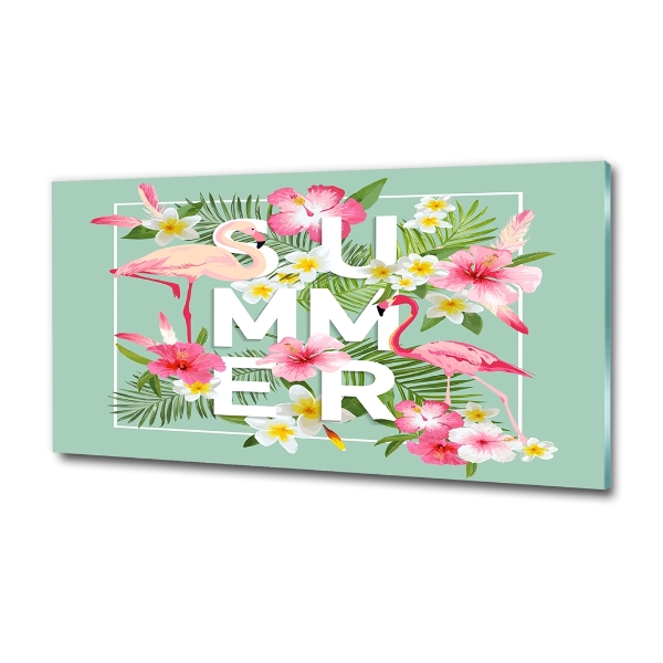 Quadro in verde Vacanze e fenicotteri