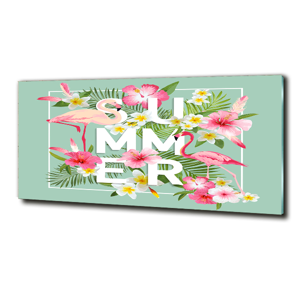 Quadro in verde Vacanze e fenicotteri