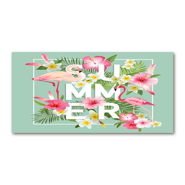 Quadro in verde Vacanze e fenicotteri