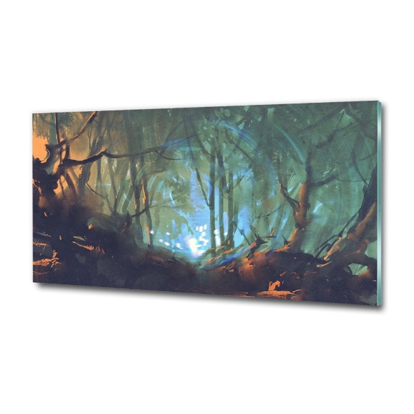 Quadro vetro Foresta mistica