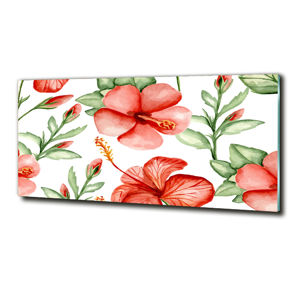 Quadro in vetro Fiori tropicali