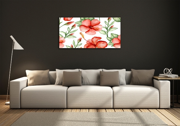 Quadro in vetro Fiori tropicali