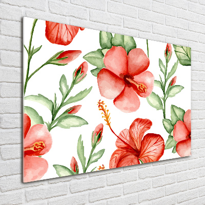 Quadro in vetro Fiori tropicali