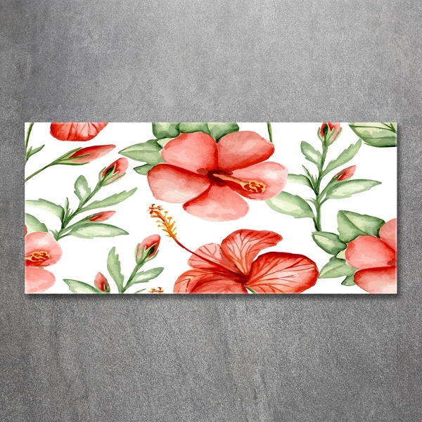 Quadro in vetro Fiori tropicali