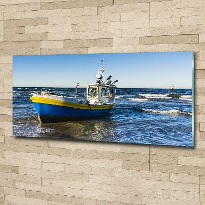 Quadro vetro Un cutter in mare