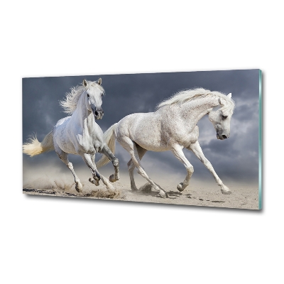 Quadro vetro Spiaggia dei cavalli bianchi