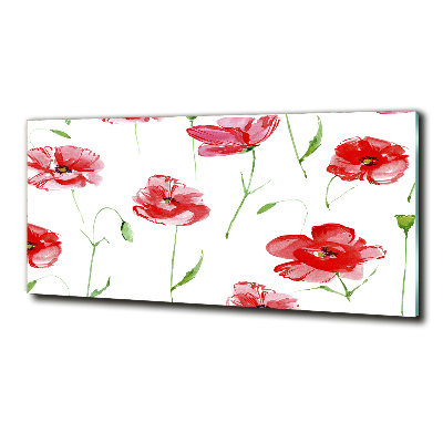 Quadro su vetro Papaveri