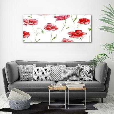 Quadro su vetro Papaveri