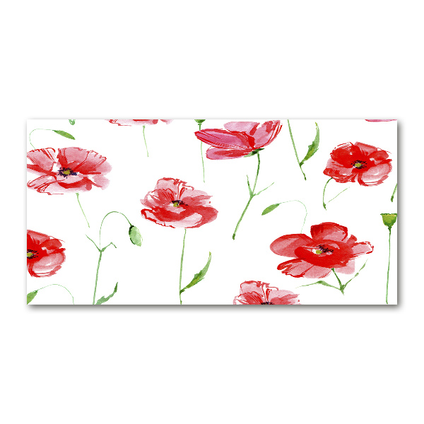 Quadro su vetro Papaveri