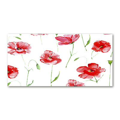 Quadro su vetro Papaveri