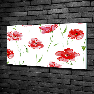 Quadro su vetro Papaveri