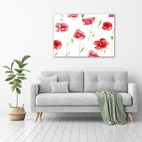 Quadro su vetro Papaveri