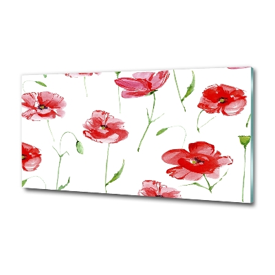Quadro su vetro Papaveri