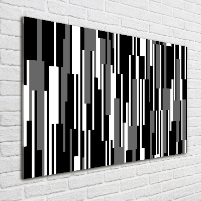 Quadro su vetro Linee bianche e nere