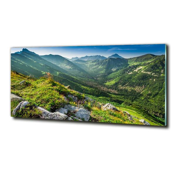 Quadro su vetro L'alba sui monti Tatra