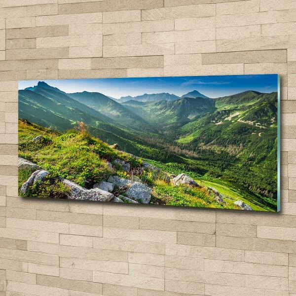 Quadro su vetro L'alba sui monti Tatra