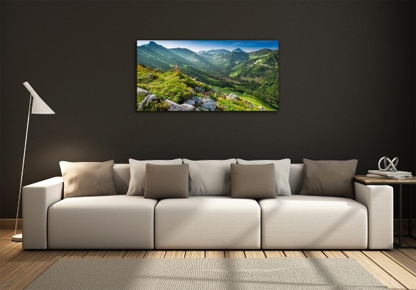 Quadro su vetro L'alba sui monti Tatra
