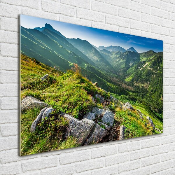 Quadro su vetro L'alba sui monti Tatra