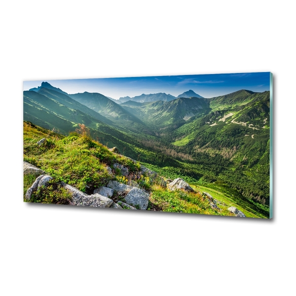 Quadro su vetro L'alba sui monti Tatra