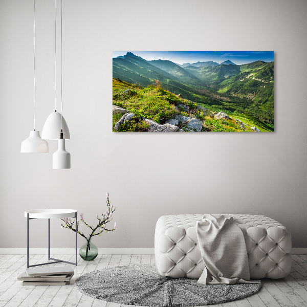 Quadro su vetro L'alba sui monti Tatra
