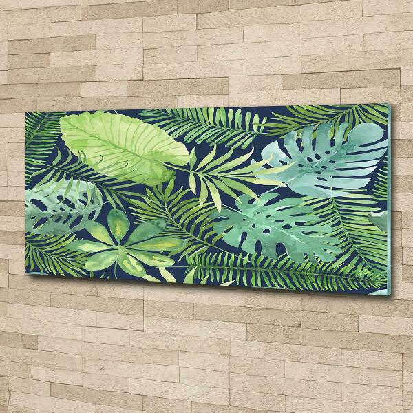 Quadro vetro Foglie tropicali