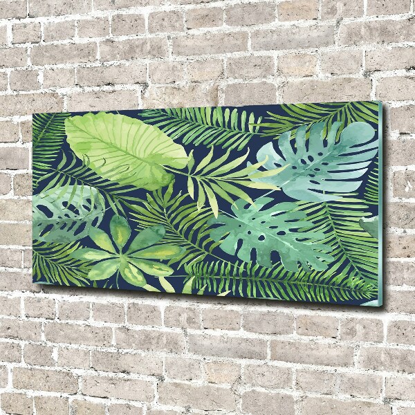 Quadro vetro Foglie tropicali