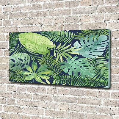 Quadro vetro Foglie tropicali
