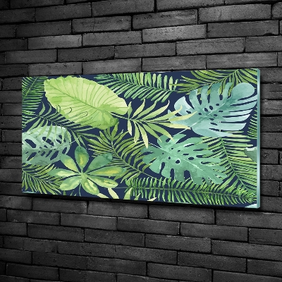 Quadro vetro Foglie tropicali
