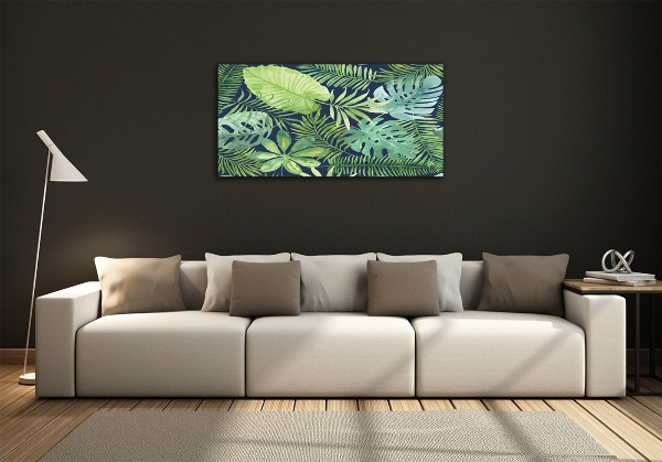 Quadro vetro Foglie tropicali