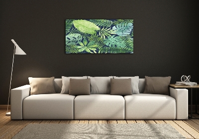 Quadro vetro Foglie tropicali