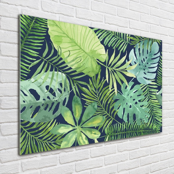 Quadro vetro Foglie tropicali